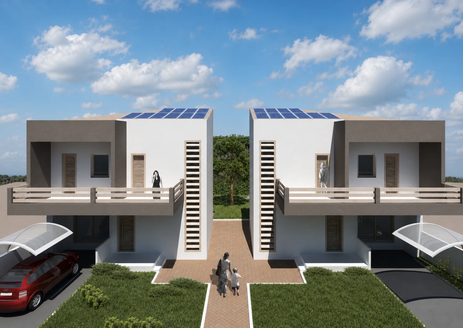 Δύο διώροφες NZEB ανεξάρτητες κατοικίες στη Μαγούλα